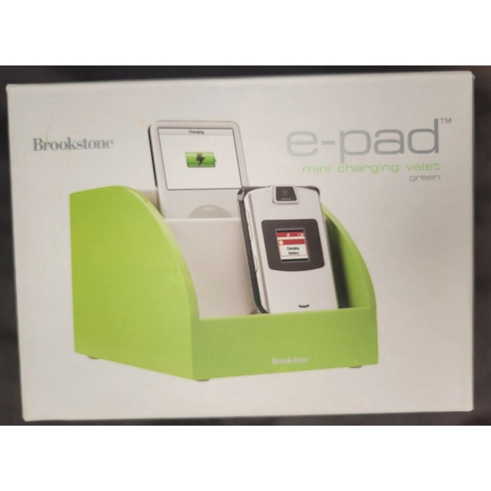 Brookstone Epad mini Charging Valet Cell Phone Cradle Docking Station Green